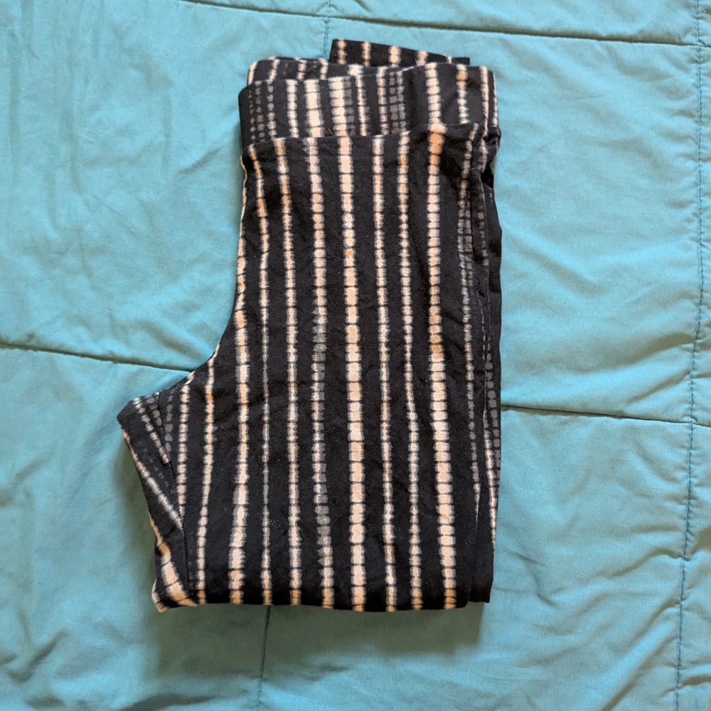 Torrid Black and White Striped Leggings